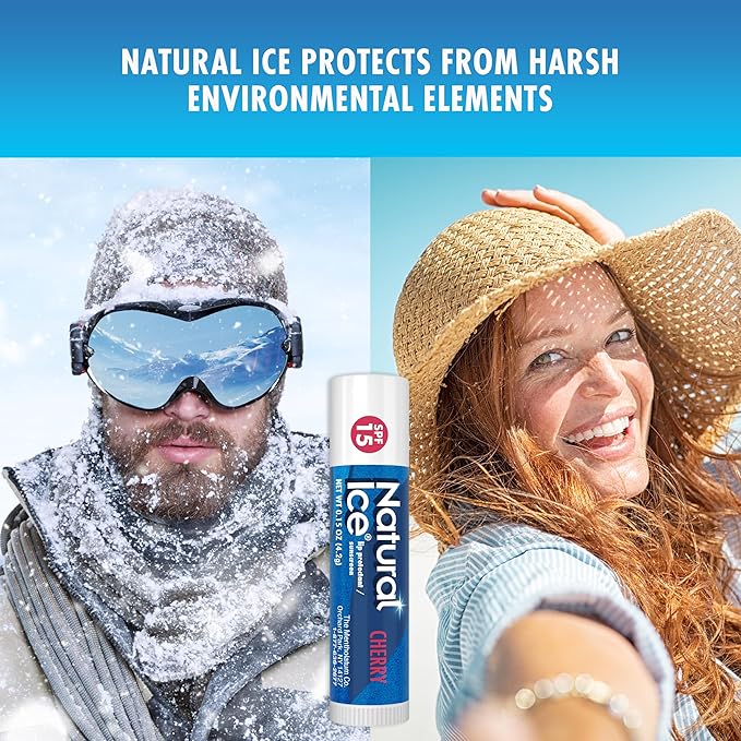 Natural Ice Cherry - SPF 15 lip balm, Cherry Flavor, 0.15 Ounce (Pack of 12)