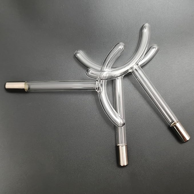 Electrode Wand Glass Tube Handheld Spare Parts for Hi Frequency Instrument Elitzia ETHB01 (Purple Y Shape)