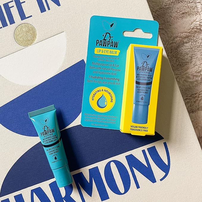 Dr. PawPaw Multipurpose Lip and Eye Balm - Vegan Hydrating Lip Balm - Moisturizing Eye Cream with Natural PAWPAW and Hyaluronic Acid - 0.27 oz