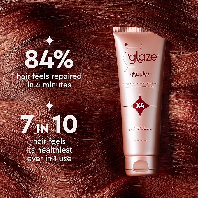 Glaze Sleek Espresso Super Color Conditioning Gloss 6.4fl.oz & GlaziPlex Super Bond Repair Hair Treatment, 120ml. 4-in-1 Deep Conditioning Hair Mask