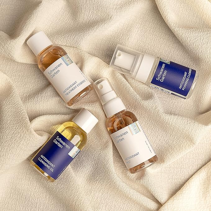 Antioxidant Clean Essentials Kit, Travel Size Skincare Set with Cleansing Oil, Foaming Cleanser, Mist, Treatment Essence